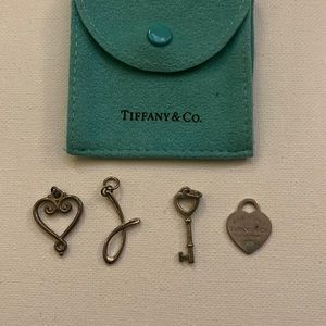 TIFFANY & CO Sterling Silver (4) Charms for Necklace or Bracelet